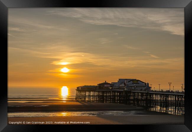 Sunset at Blackpool North Pier Framed Print by Ian Cramman