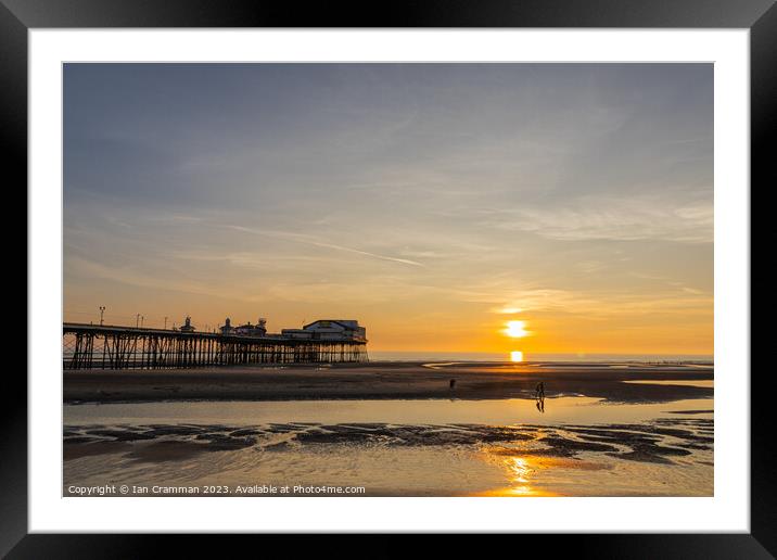 Sunset over North Pier in Blackpool Framed Mounted Print by Ian Cramman