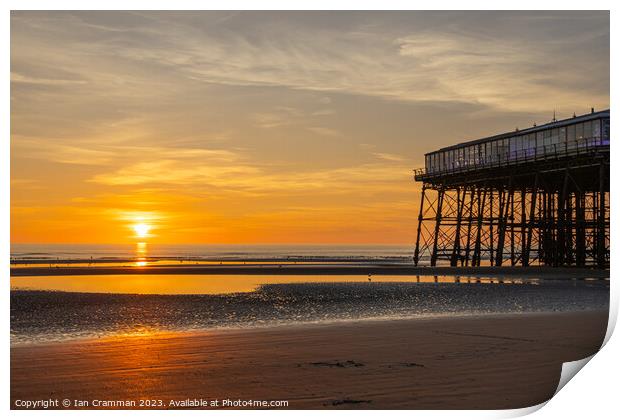 Sunset at Blackpool North Pier Print by Ian Cramman