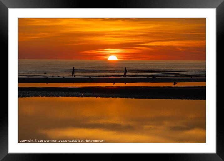 Sunset at the beach Framed Mounted Print by Ian Cramman