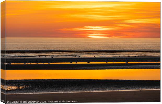 Sunset at the Beach Canvas Print by Ian Cramman