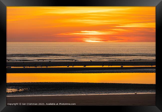 Sunset at the Beach Framed Print by Ian Cramman