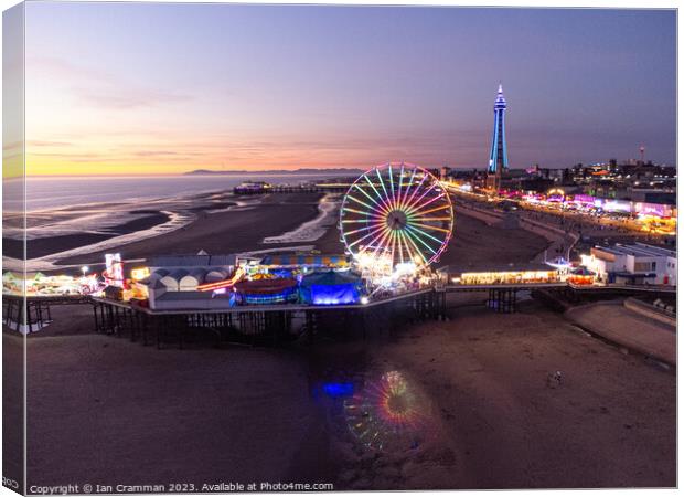 Blackpool Central Pier at Sunset Canvas Print by Ian Cramman