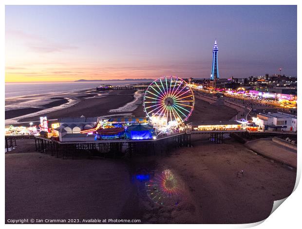 Blackpool Central Pier at Sunset Print by Ian Cramman