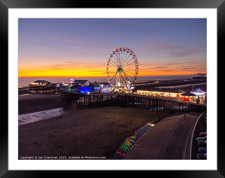 Central Pier and Ferris Wheel at Sunset Framed Mounted Print by Ian Cramman