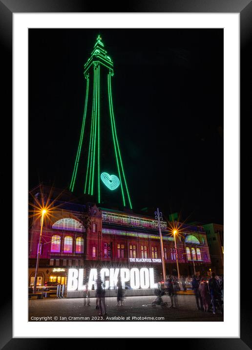 Blackpool Tower and Blackpool sign Framed Mounted Print by Ian Cramman