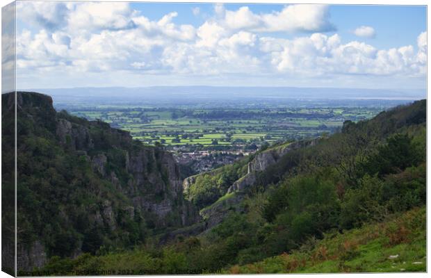 View from Cheddar Gorge cliffs Canvas Print by Ann Biddlecombe