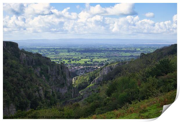 View from Cheddar Gorge cliffs Print by Ann Biddlecombe