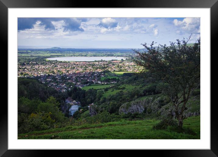 View from Cheddar Gorge cliffs looking over the reservoir  Framed Mounted Print by Ann Biddlecombe
