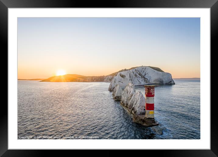 The Needles Lighthouse at dawn 1 Framed Mounted Print by Ian Plested