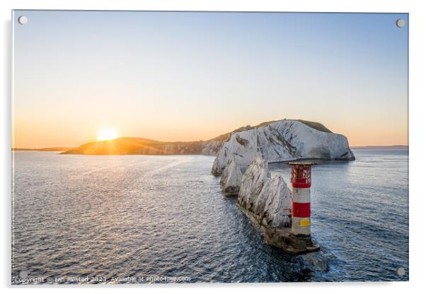 The Needles Lighthouse at dawn 1 Acrylic by Ian Plested