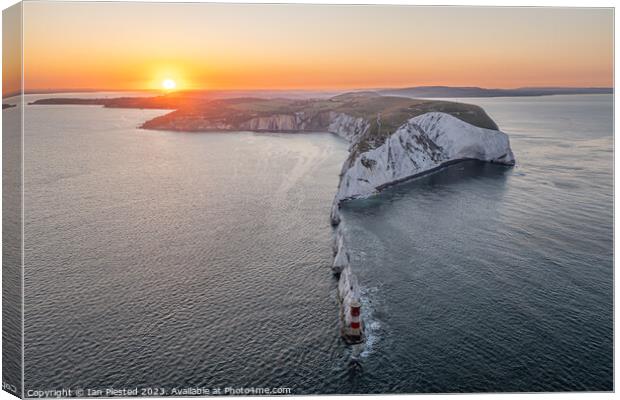 The Needles Lighthouse at dawn 2 Canvas Print by Ian Plested