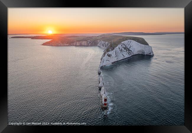 The Needles Lighthouse at dawn 2 Framed Print by Ian Plested