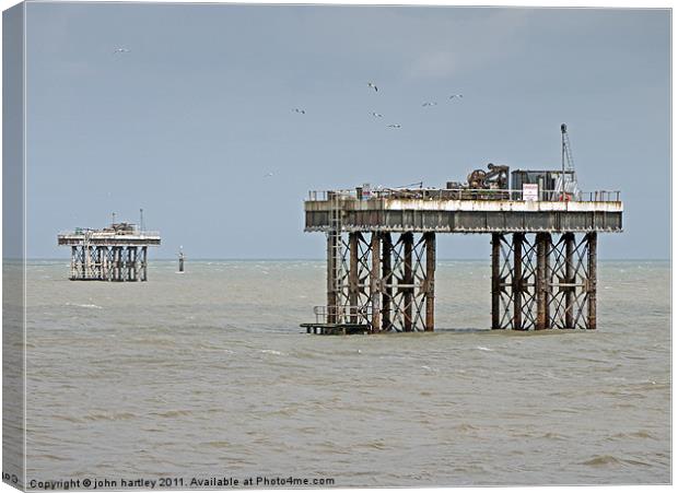 Two platforms by Sizewell Nuclear Power Station Su Canvas Print by john hartley