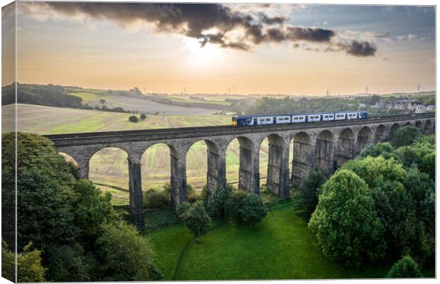 Train Departing Penistone Canvas Print by Apollo Aerial Photography