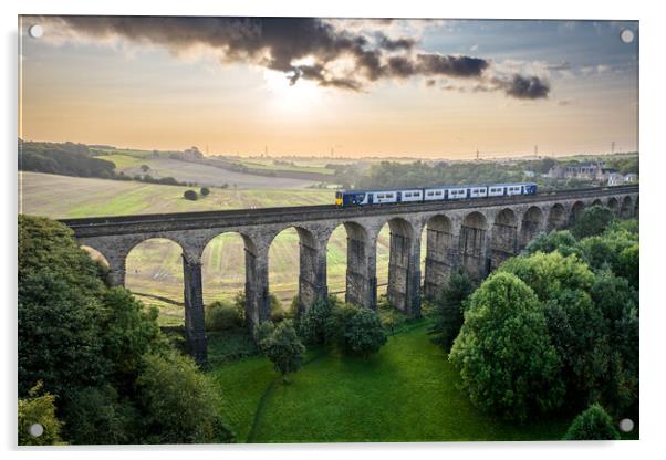 Train Departing Penistone Acrylic by Apollo Aerial Photography