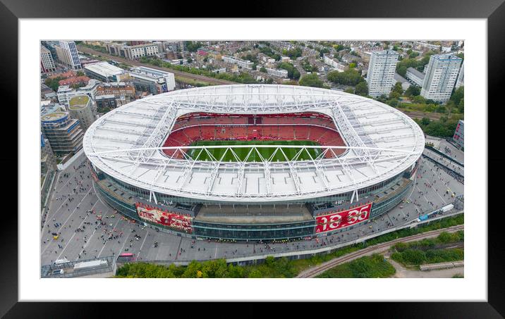 The Red of the Emirates Stadium Framed Mounted Print by Apollo Aerial Photography