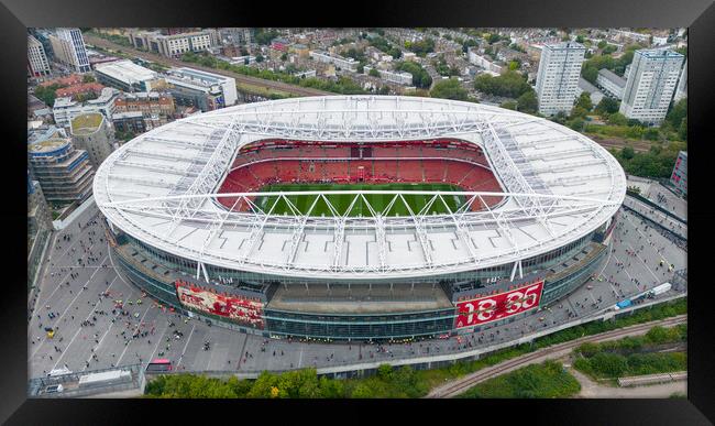 The Red of the Emirates Stadium Framed Print by Apollo Aerial Photography