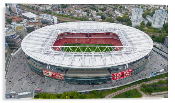 The Red of the Emirates Stadium Acrylic by Apollo Aerial Photography