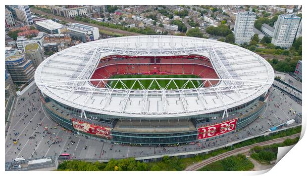 The Red of the Emirates Stadium Print by Apollo Aerial Photography