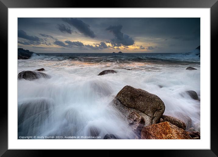 Cot Valley Sea Rush Framed Mounted Print by Andy Durnin