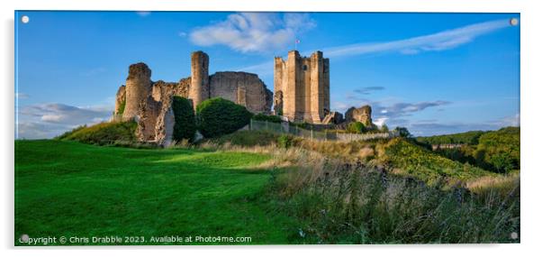 Conisbrough Castle Acrylic by Chris Drabble