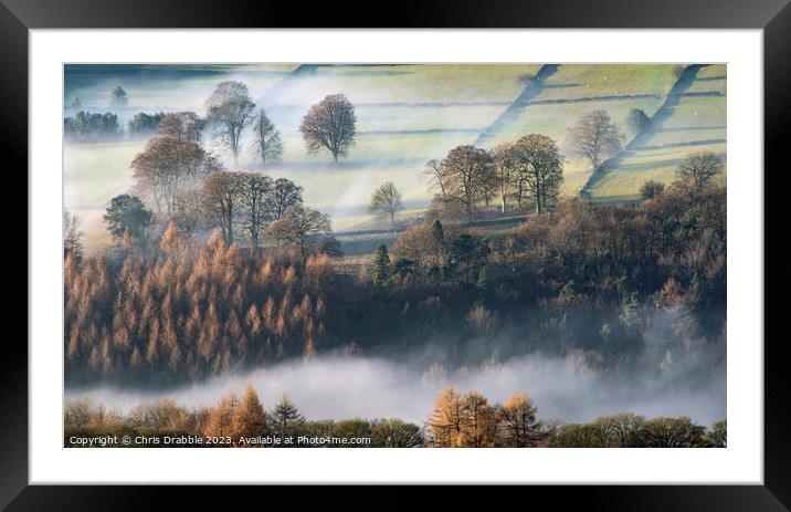 Derwent Valley at first light Framed Mounted Print by Chris Drabble