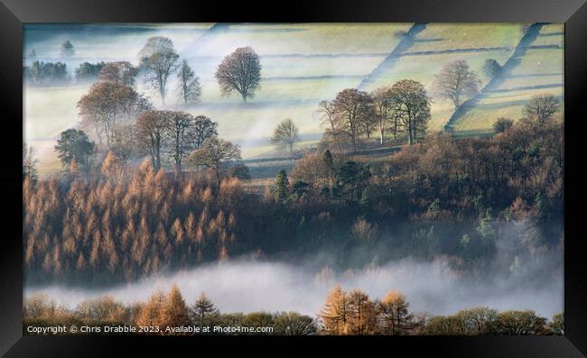 Derwent Valley at first light Framed Print by Chris Drabble
