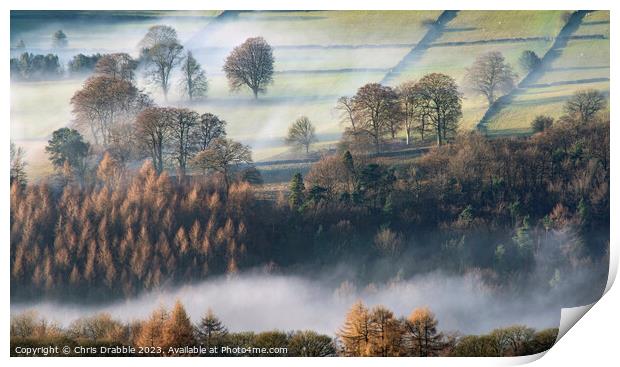 Derwent Valley at first light Print by Chris Drabble