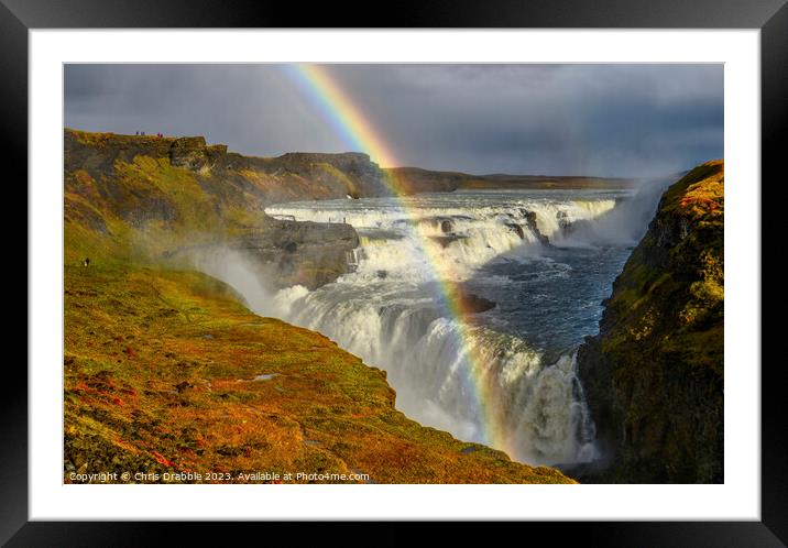 Gullfoss rainbow (3) Framed Mounted Print by Chris Drabble