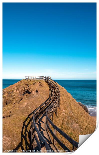 Steps at Sango Sands Print by Lynda Simpson