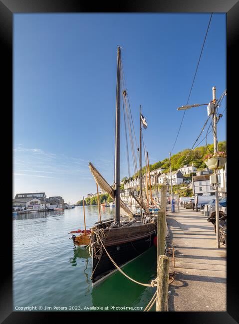 West Looe Quay Luggers Framed Print by Jim Peters
