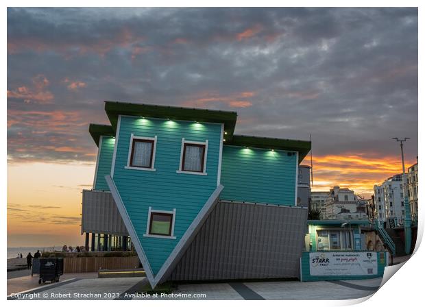 Upside down house at Sunset Print by Robert Strachan