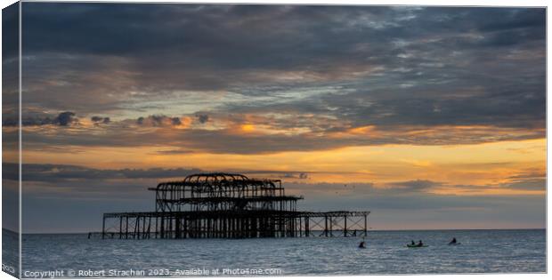 Brighton Pier sunset Canvas Print by Robert Strachan