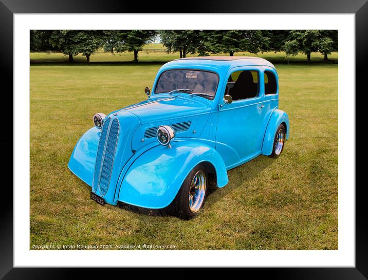 Ford Pop Hot Rod Blue Framed Mounted Print by Kevin Maughan