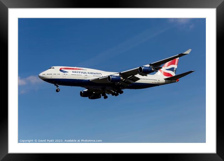 British Airways Boeing 747-436         Framed Mounted Print by David Pyatt