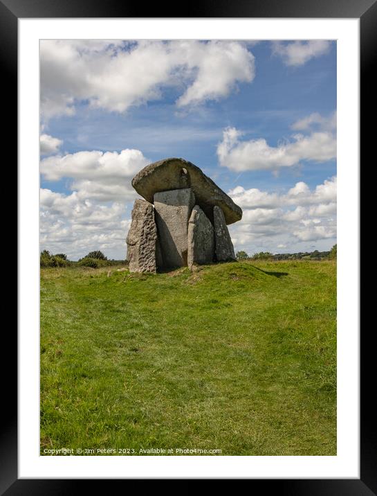 Trethevy Quoit Framed Mounted Print by Jim Peters