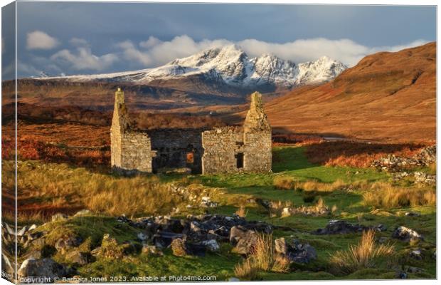 Kilchrist Ruin,  Winter Sunshine Isle of Skye   Canvas Print by Barbara Jones