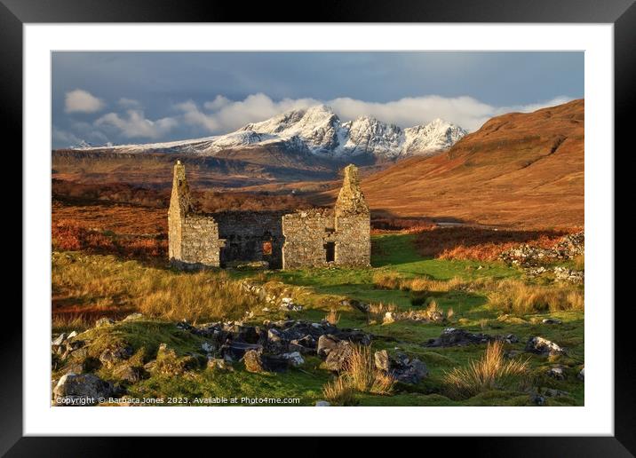 Kilchrist Ruin,  Winter Sunshine Isle of Skye   Framed Mounted Print by Barbara Jones