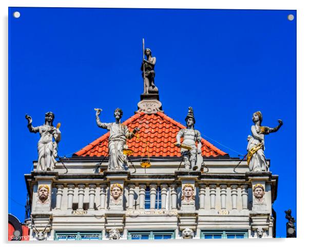 Colorful Artus Court Long Market Square Gdansk Poland Acrylic by William Perry