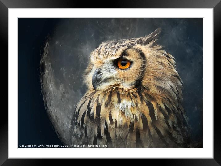 Eagle owl Framed Mounted Print by Chris Mobberley