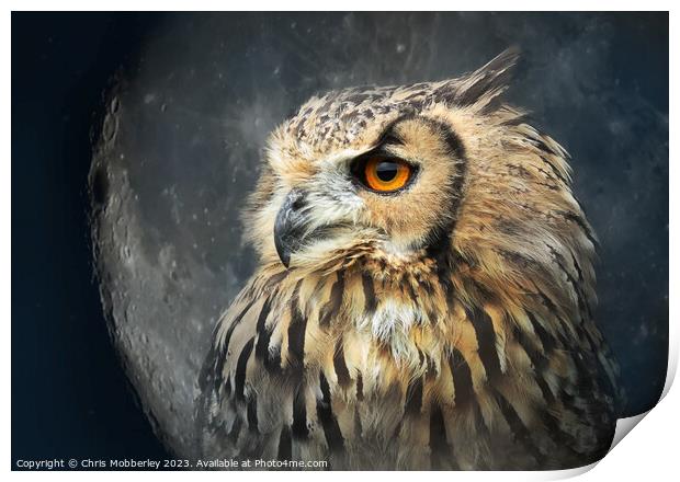 Eagle owl Print by Chris Mobberley