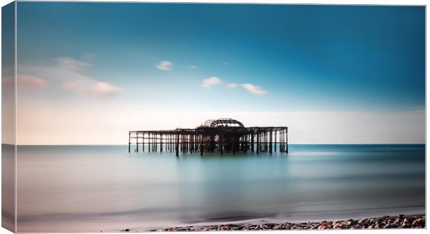West Pier at Brighton Sussex Canvas Print by CC Designs