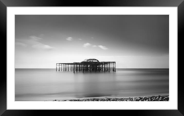 West Pier Ruins  Framed Mounted Print by CC Designs