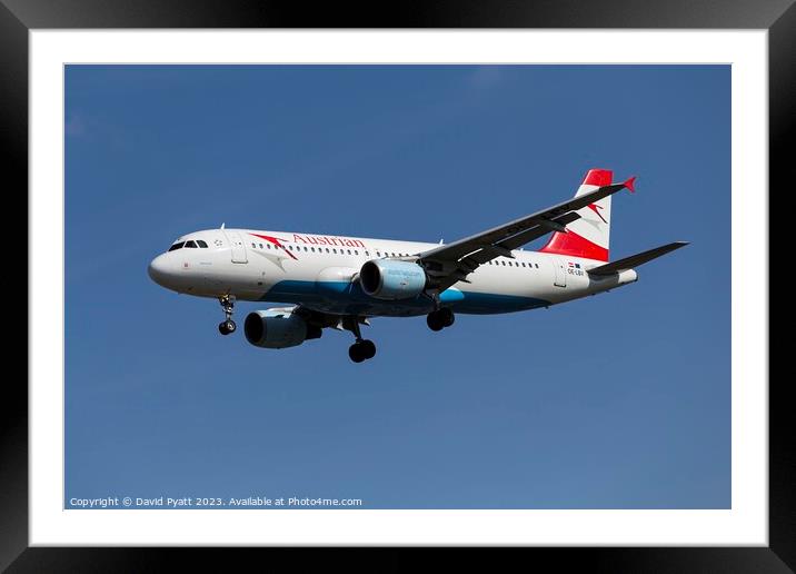 Austrian Airlines Airbus A320 Framed Mounted Print by David Pyatt