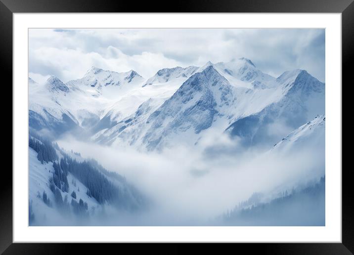 Peaks and Valleys  Framed Mounted Print by CC Designs