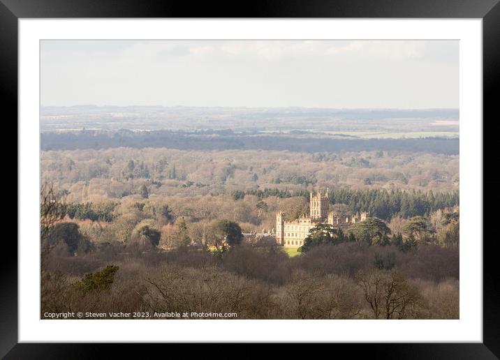 Highclere Castle AKA Downton Abbey Framed Mounted Print by Steven Vacher