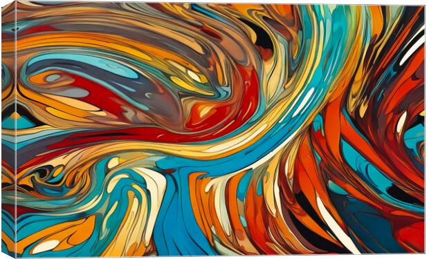 Colorful abstract painting with many different colors Canvas Print by Guido Parmiggiani