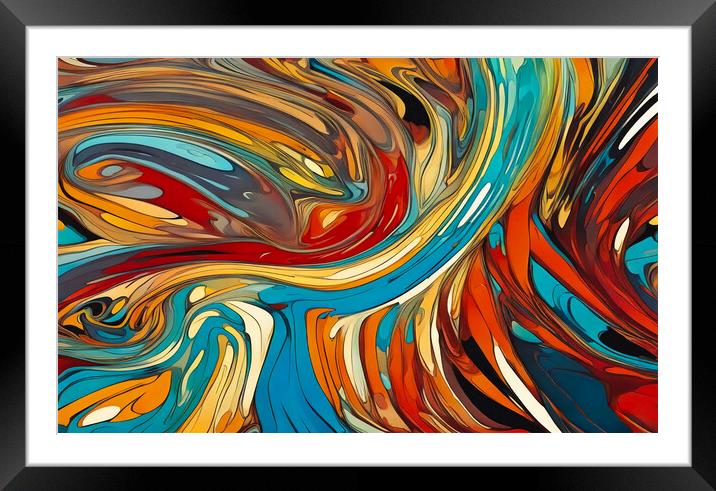 Colorful abstract painting with many different colors Framed Mounted Print by Guido Parmiggiani
