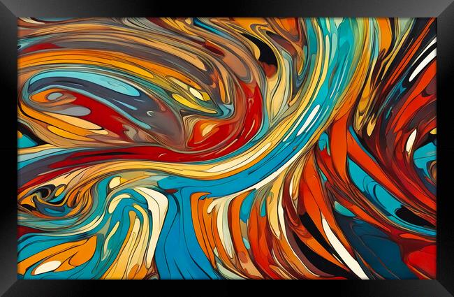 Colorful abstract painting with many different colors Framed Print by Guido Parmiggiani